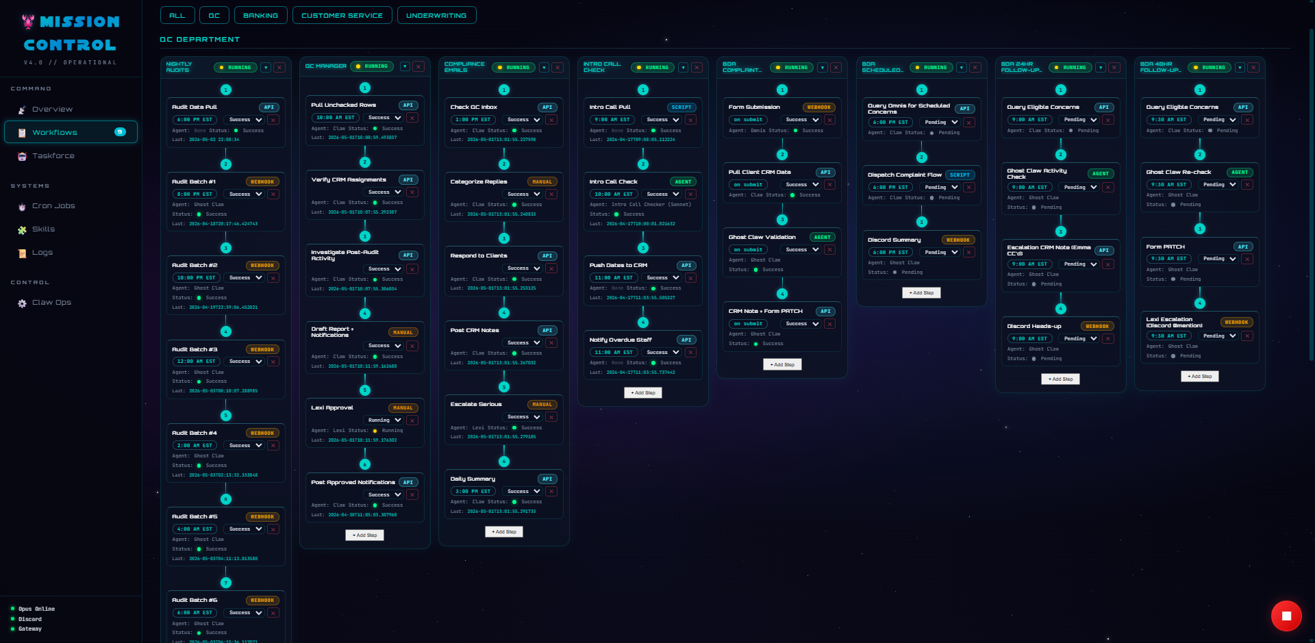 Mission Control — projects board